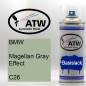 Preview: BMW, Magellan Gray Effect, C26: 400ml Sprühdose, von ATW Autoteile West.